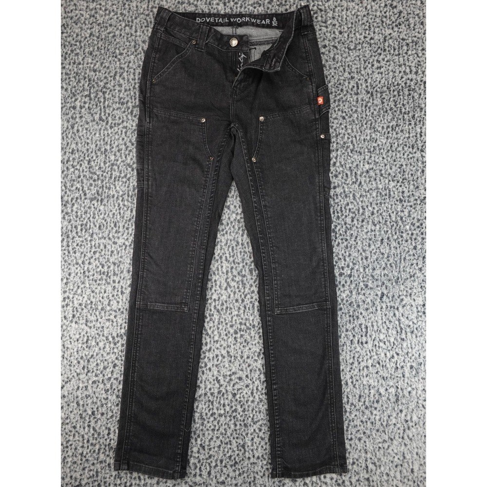 Dovetail Workwear Tatsu Pants Womens 8/32 Black Good Double Front Utility Denim